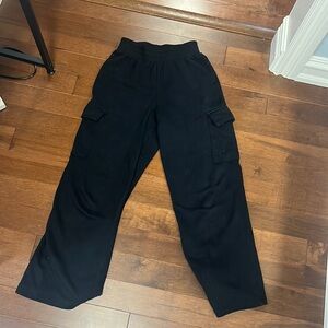 Black Cargo Sweat Pants